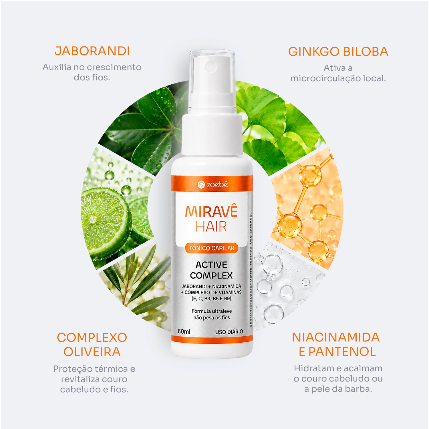 Tônico Miravê Hair Active Complex 60ml - Zoebé