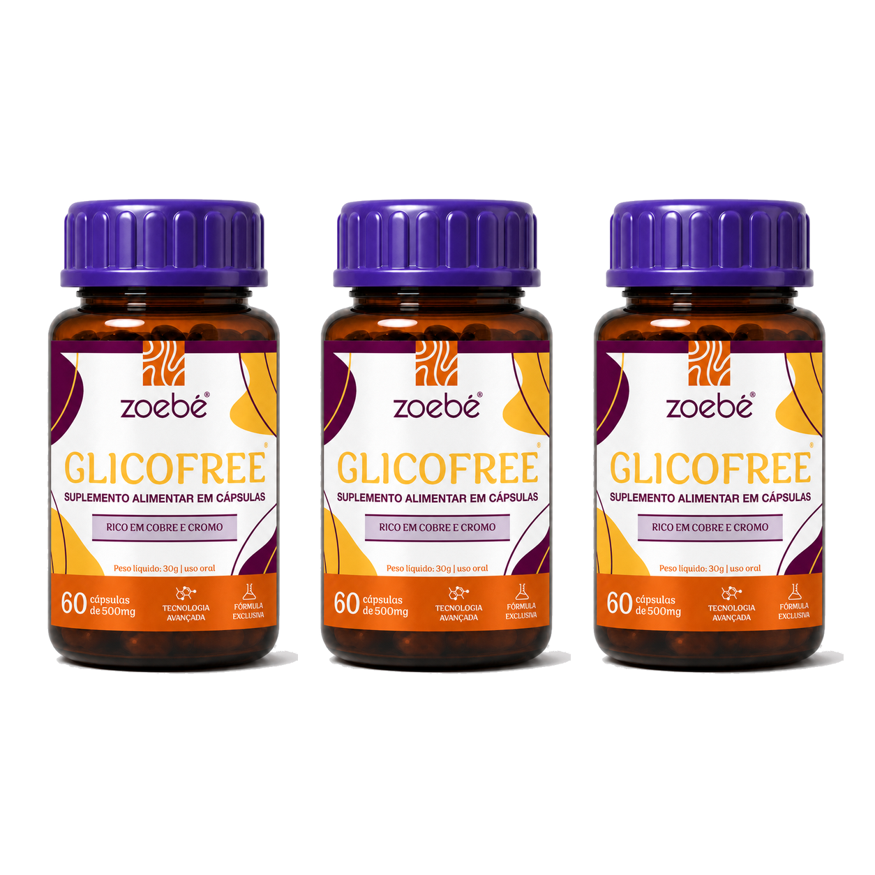 Glicofree Kit C/ 3 - 180 cápsulas