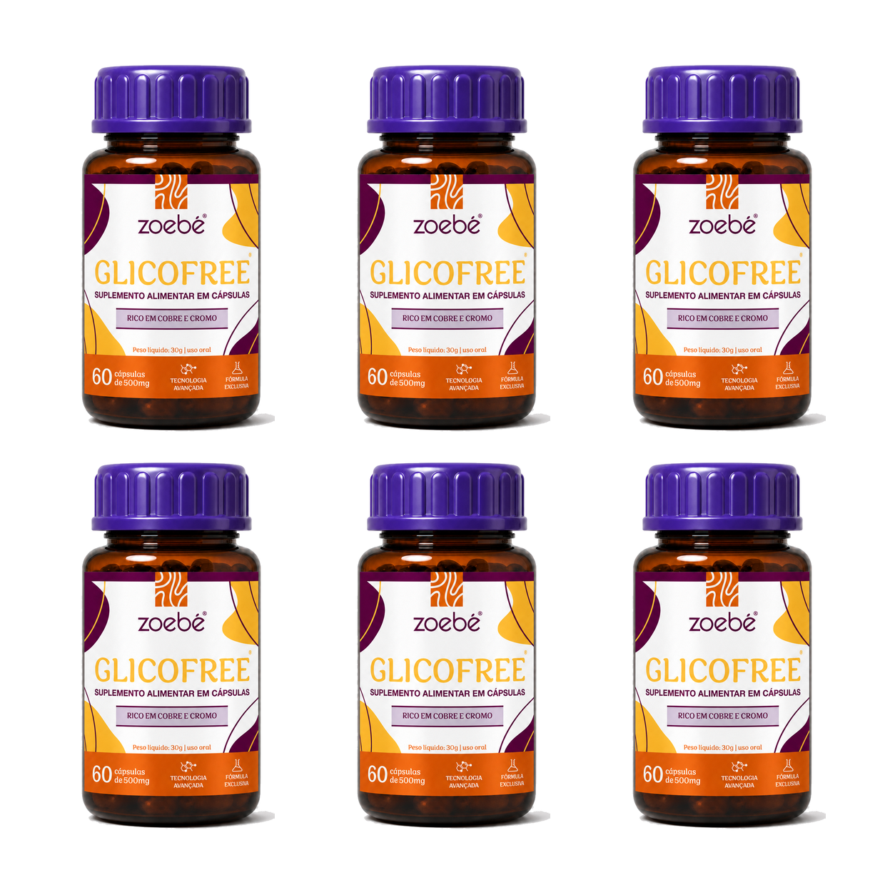 Glicofree Kit C/ 6 - 360 Cápsulas