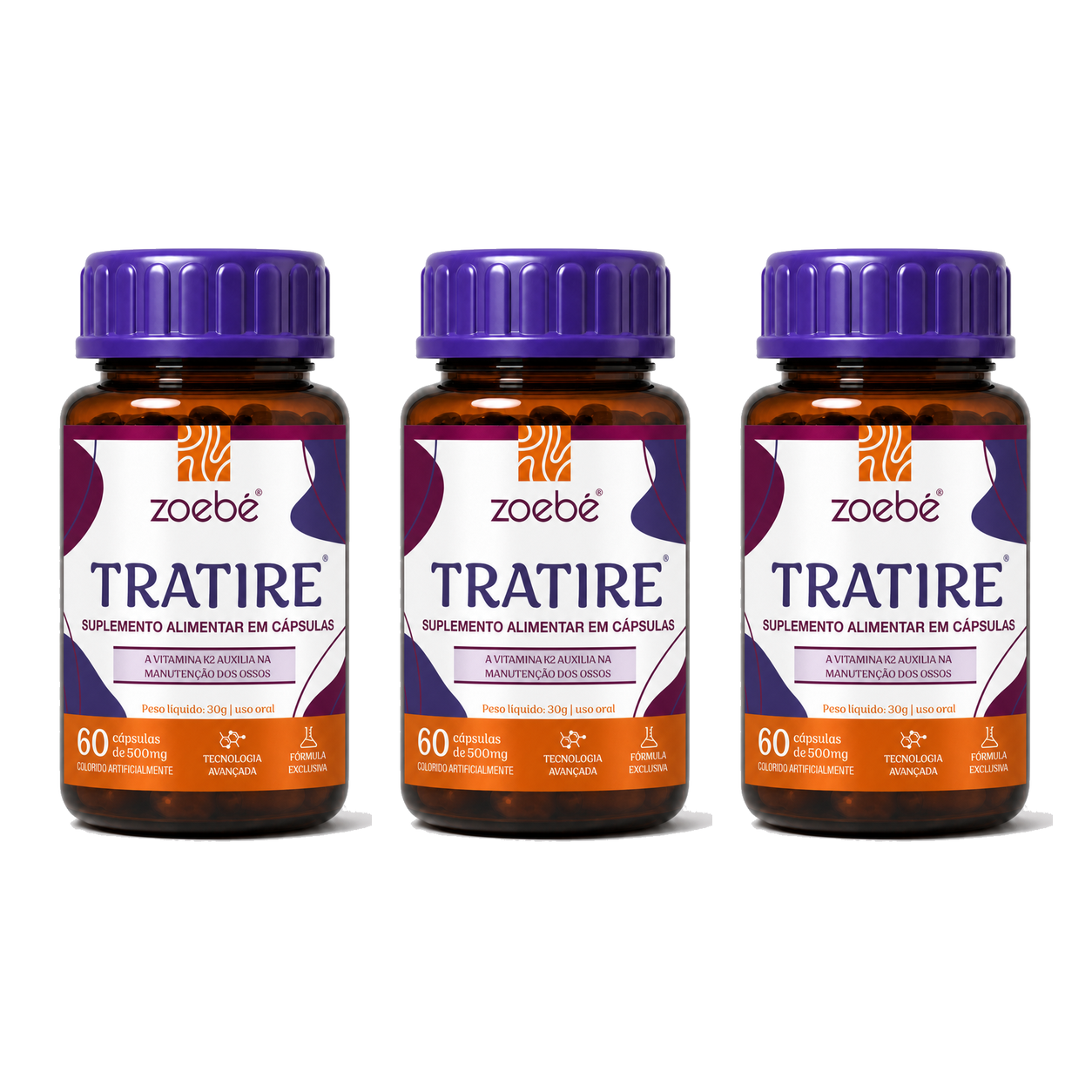 Tratire Kit C/ 3 - 180 Cápsulas